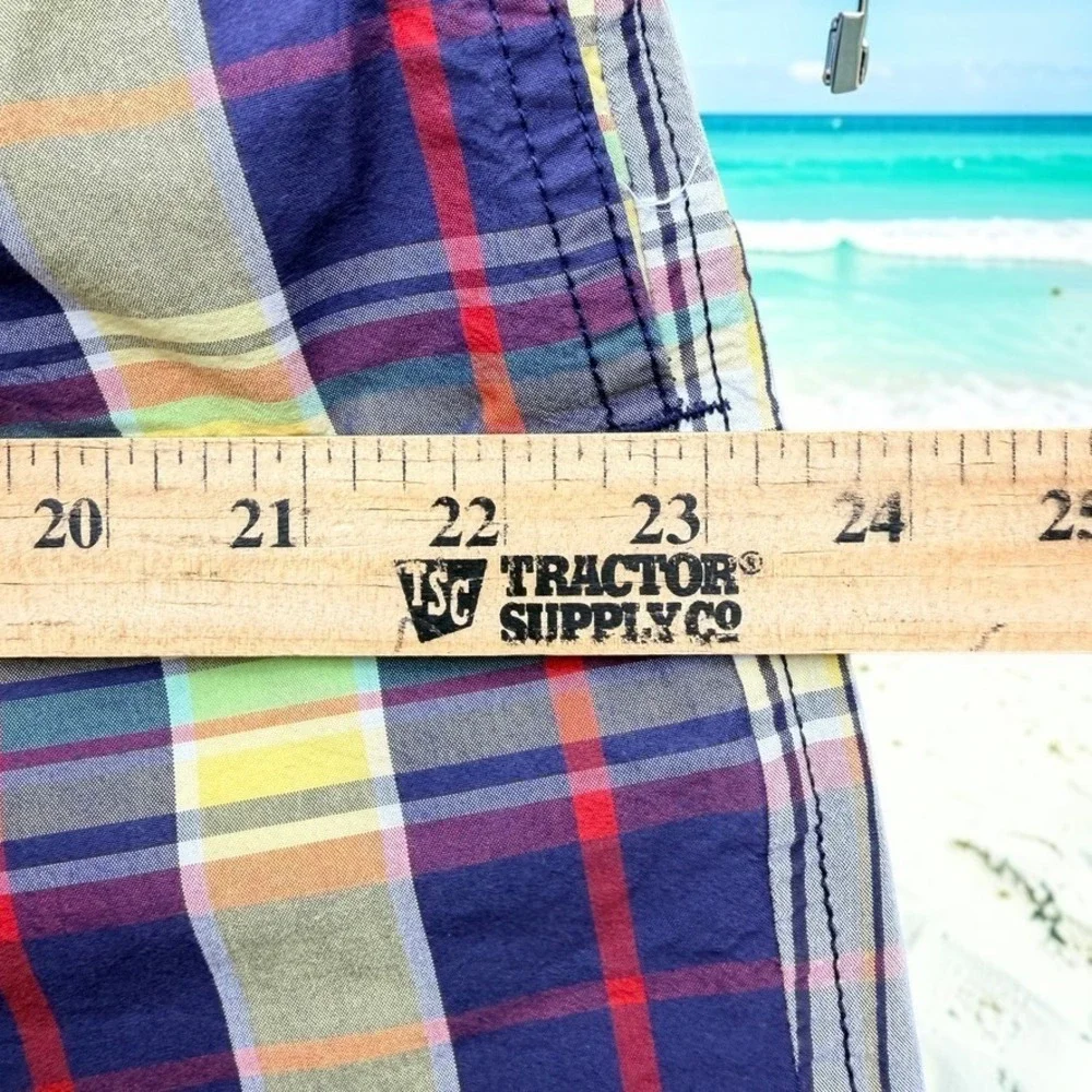Vintage Polo Ralph Lauren Swim Trunks Men XL Madras Plaid Lined‎ Mesh Shorts 90s